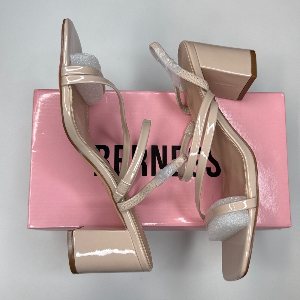 BERNESS Hattie Strappy Block Heel Sandals- Size 8- Beige - Picture 9 of 11